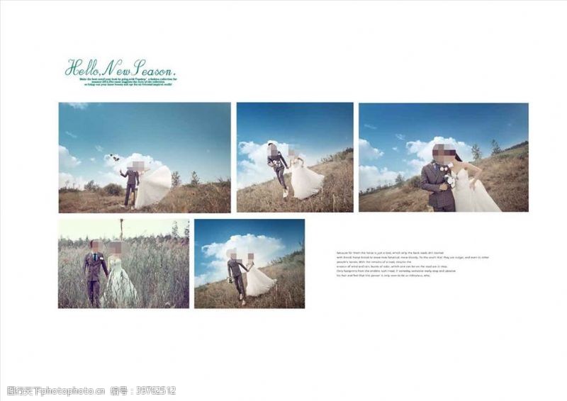 写真集韩国风影楼婚相册模板之芦苇田地图片