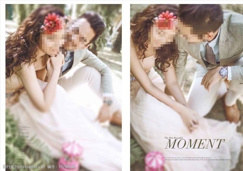 写真摄影集韩国风影楼婚相册模板之屋檐粉色图片