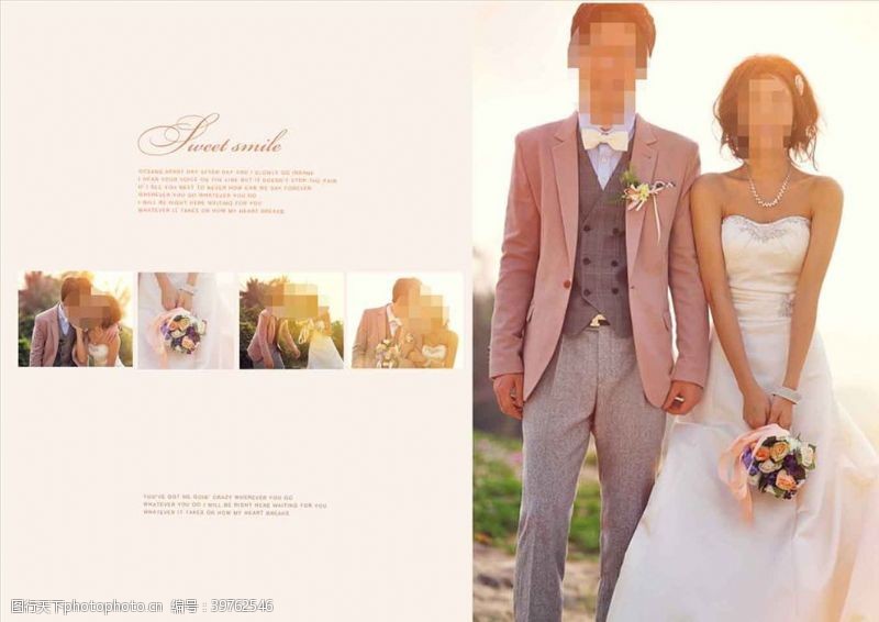 简约排版设计韩国风影楼婚相册模板之夏末图片