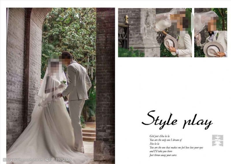 毕业设计排版韩国风影楼婚相册模板之游园梦中图片