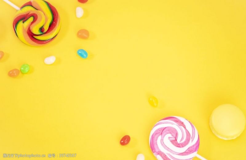 儿童健康黄底果汁糖棒棒糖图片