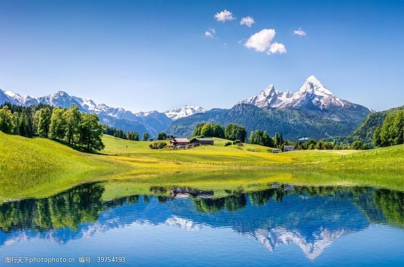 宁静湖光山色图片