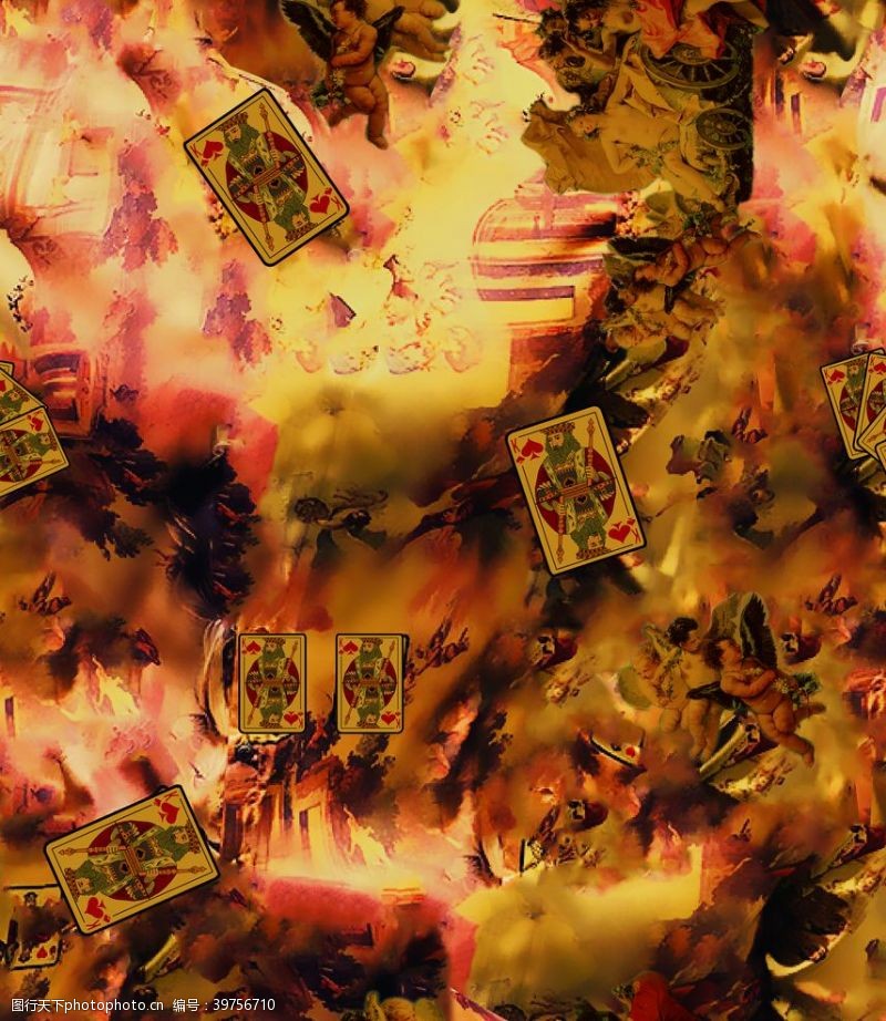 棕榈树火焰扑克图片