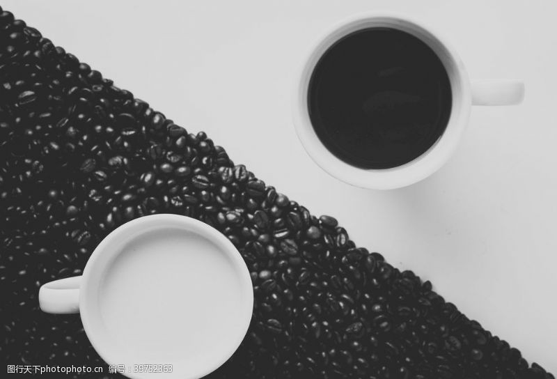 黑白咖啡杯咖啡图片
