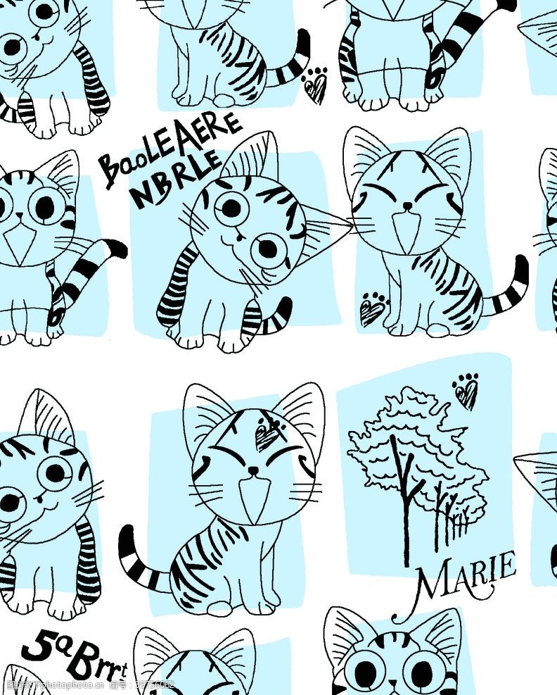 猫系卡通小猫图片
