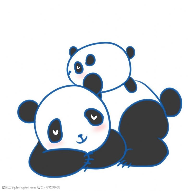 矢量人物印花卡通熊猫图片