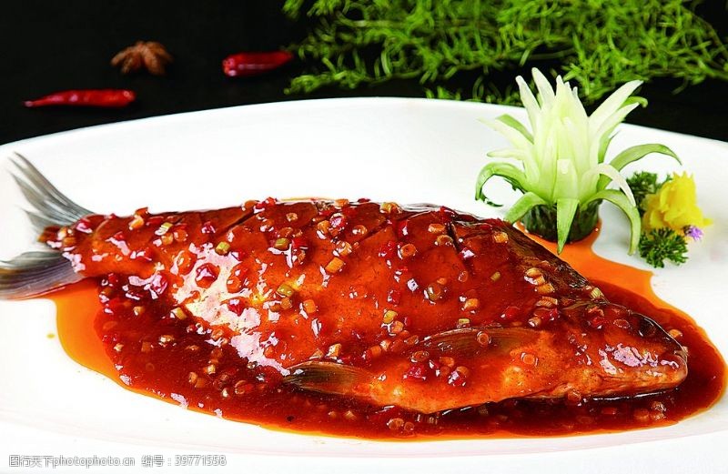 南北热菜葱烧武昌鱼图片