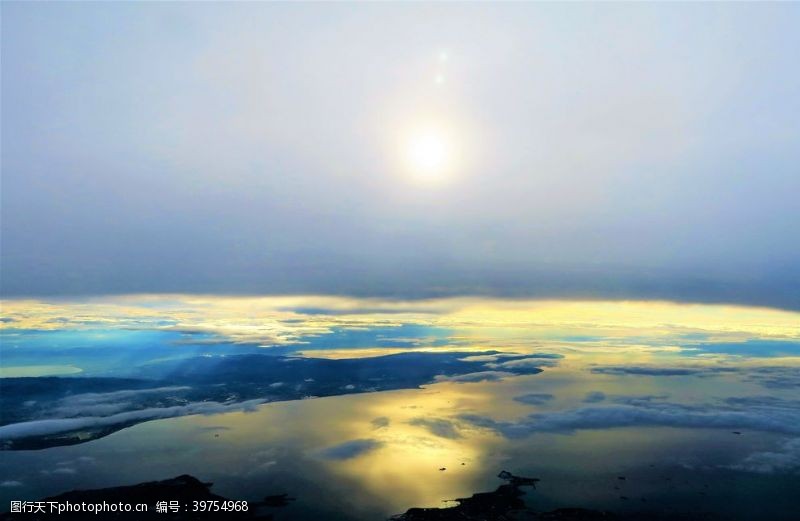 太平鸟日落海洋天空图片