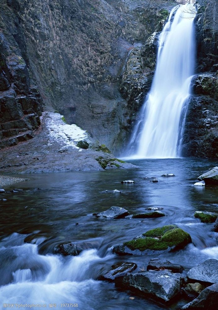 秀美山河山水瀑布美景摄影图片