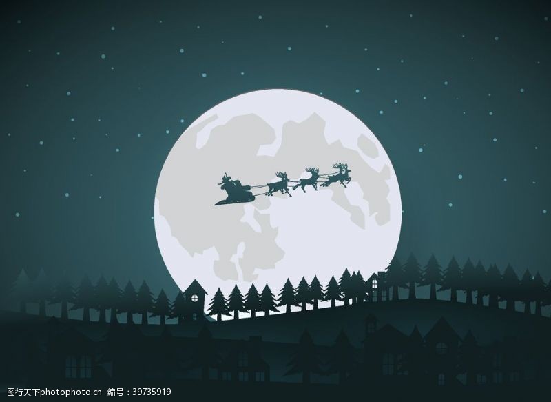 雪橇圣诞插图图片