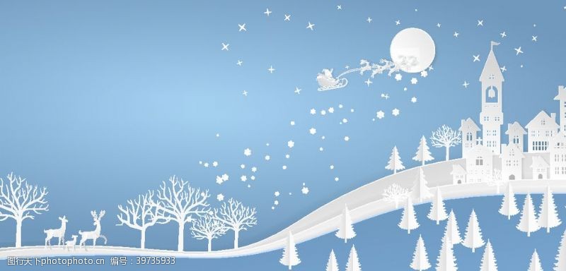 雪橇圣诞插图图片