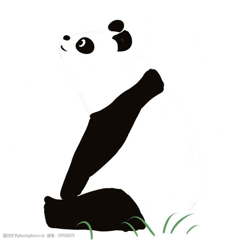 矢量人物印花手绘熊猫图片
