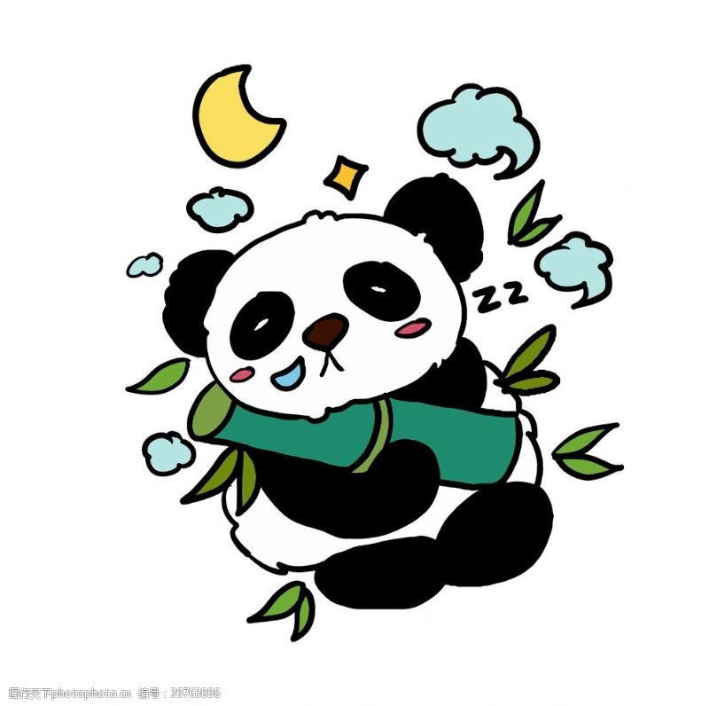超级卡通手绘熊猫图片