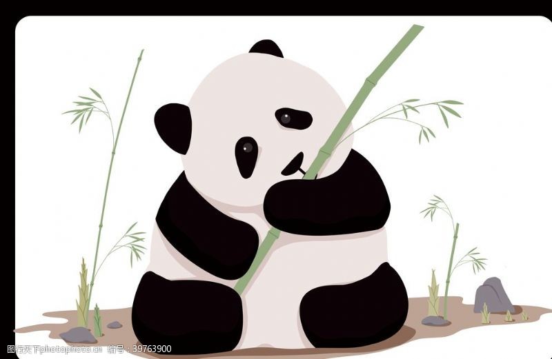 超级卡通手绘熊猫图片