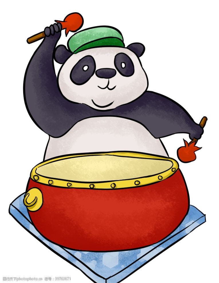 可爱漫画熊猫插画图片