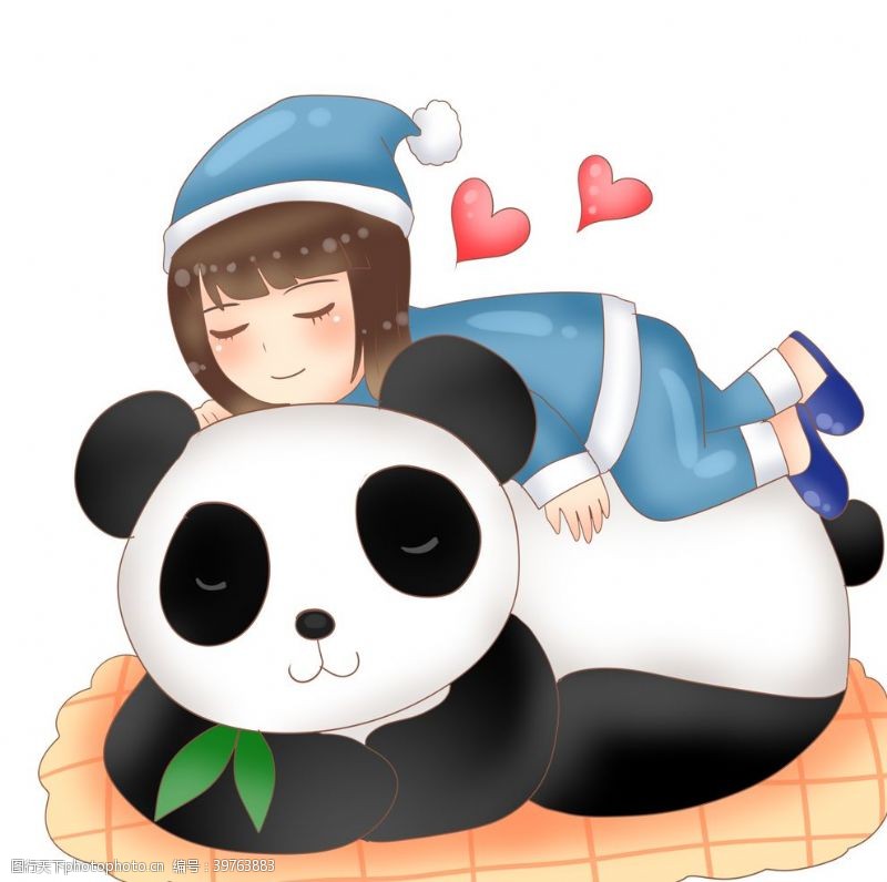 超级卡通熊猫插画图片