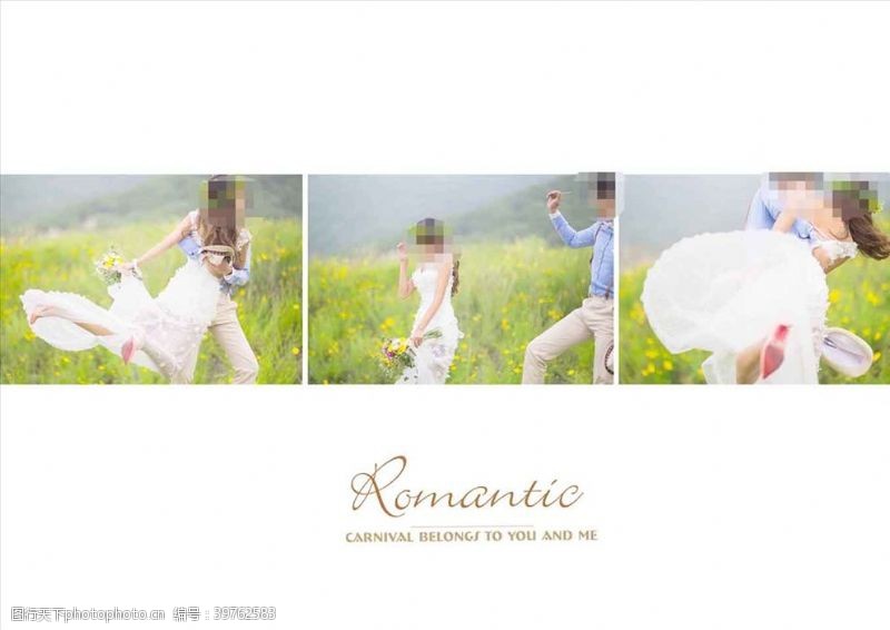 照片留念韩国风影楼婚相册模板之草地风情图片