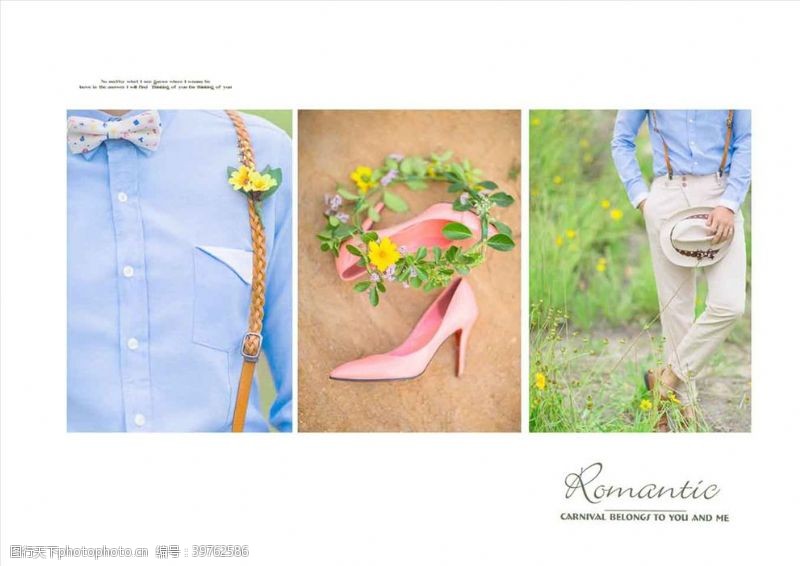写真摄影集韩国风影楼婚相册模板之草地风情图片