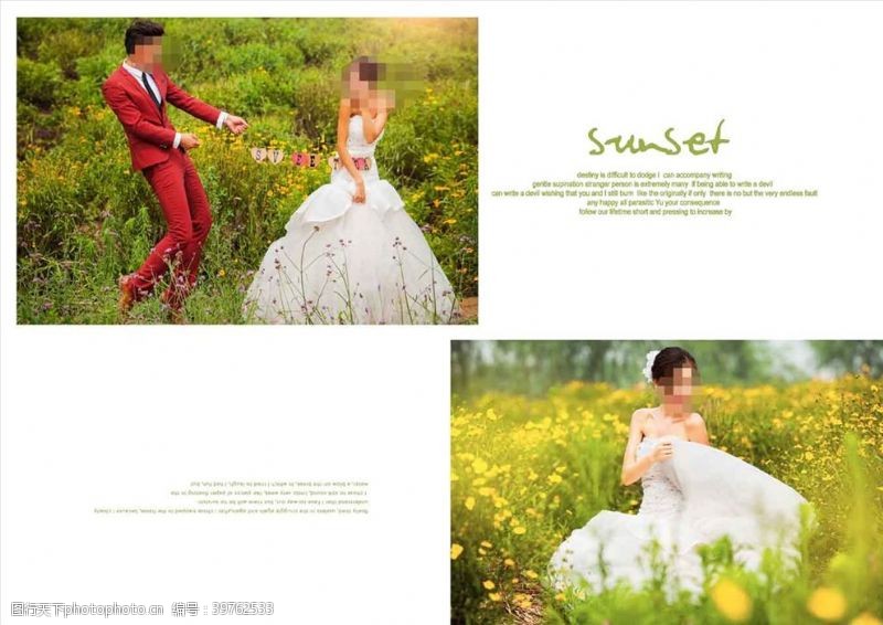 中国青年韩国风影楼婚相册模板之春色图片