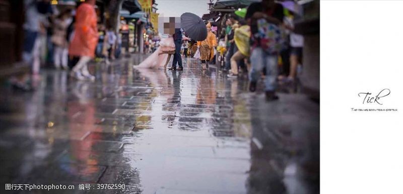写真摄影集韩国风影楼婚相册模板之滴答街道图片