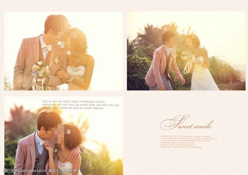 简约排版设计韩国风影楼婚相册模板之夏末图片