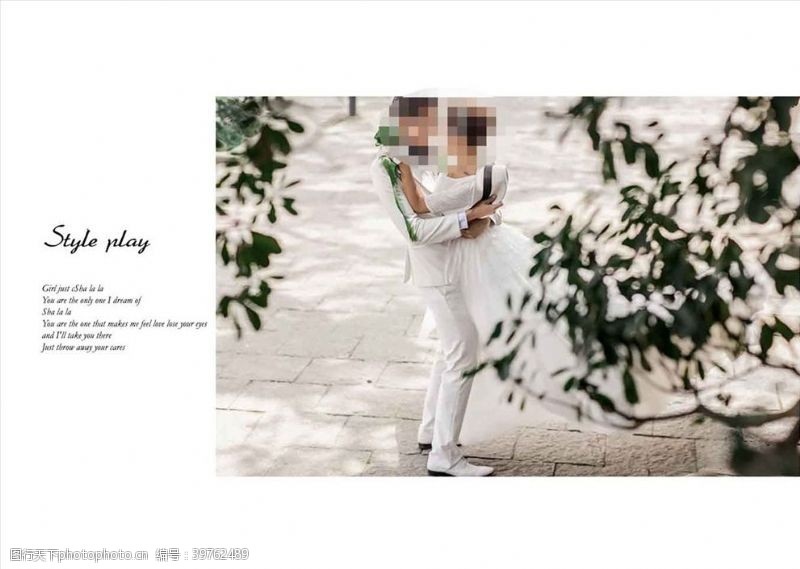 写真摄影集韩国风影楼婚相册模板之游园梦中图片