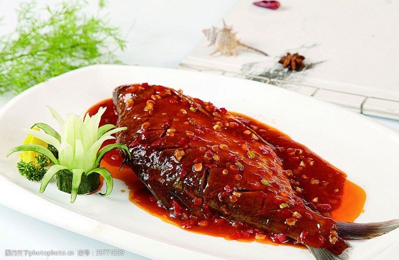 南北热菜葱烧武昌鱼图片