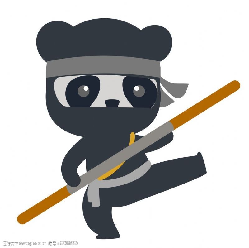 超级卡通忍者熊猫图片