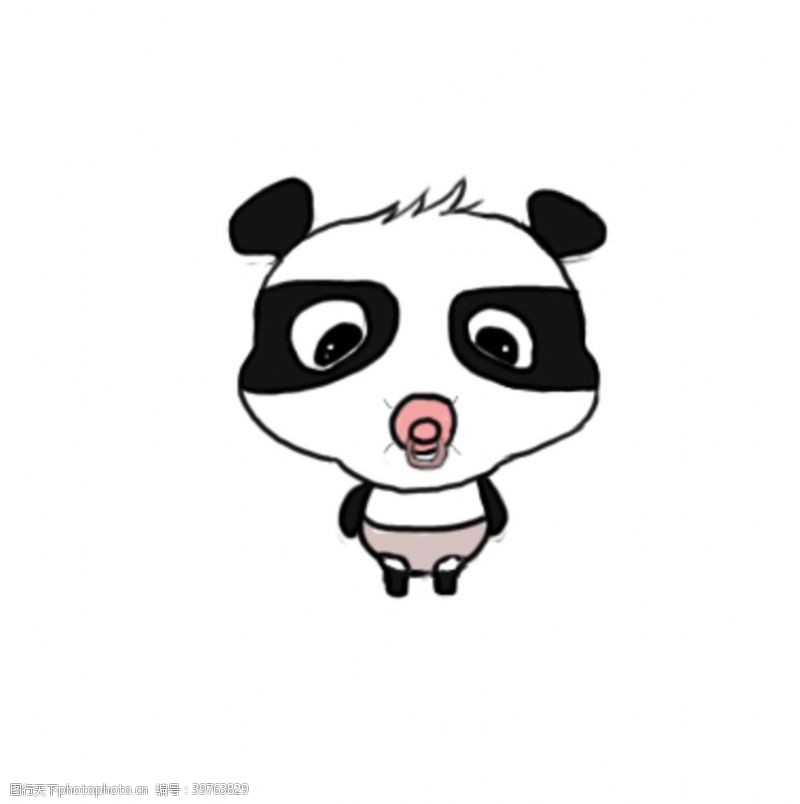 超级卡通手绘熊猫宝宝图片