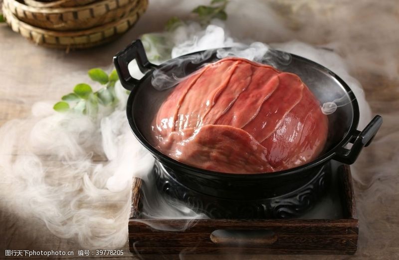 涮羊肉卷涮火锅图片
