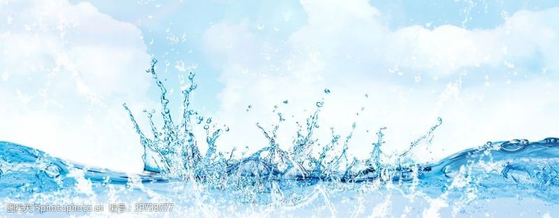 蓝色冰水水珠背景图片