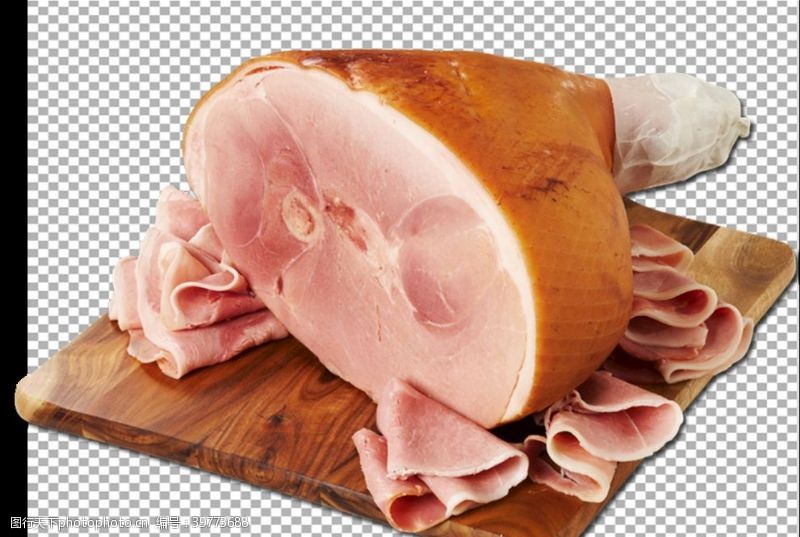 生猪肉透明底火腿图片