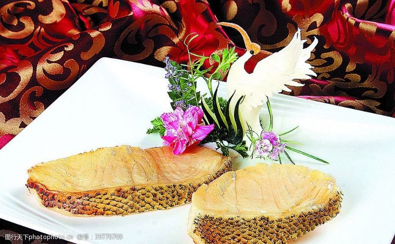 碳烤鱼新疆菜碳烤银鳕鱼图片