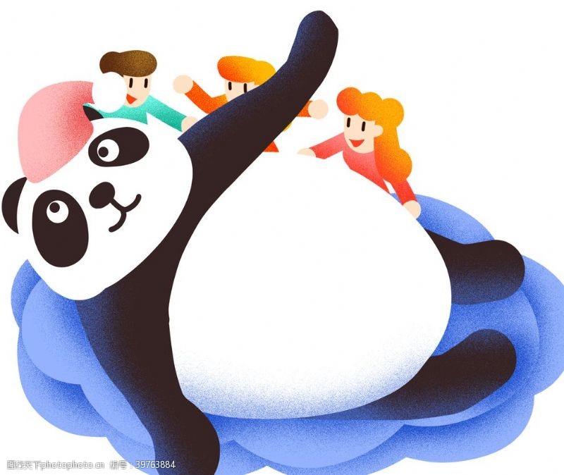可爱人物表情熊猫插画图片