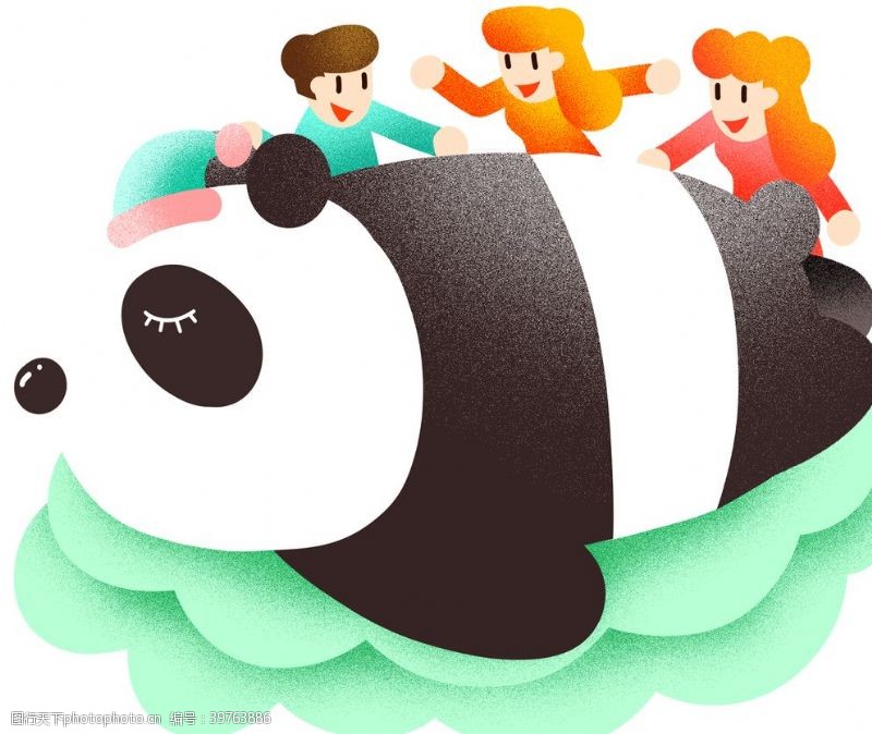 卡通熊猫熊猫插画图片