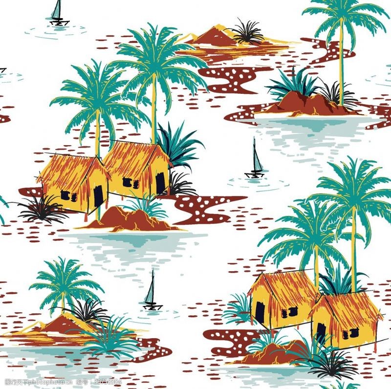 沙滩裤椰子树图片