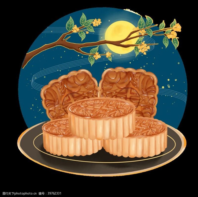 月饼单页中秋节素材图片