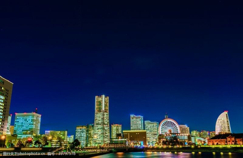 霓虹灯素材城市夜景图片