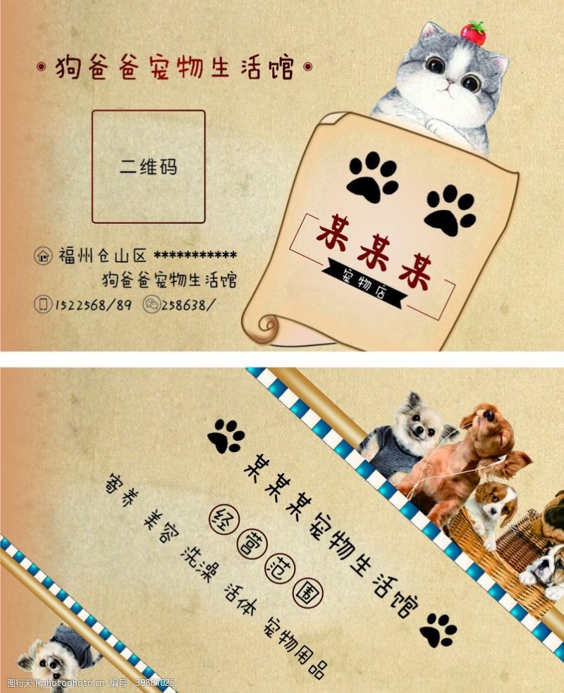 宠物海报宠物名片图片