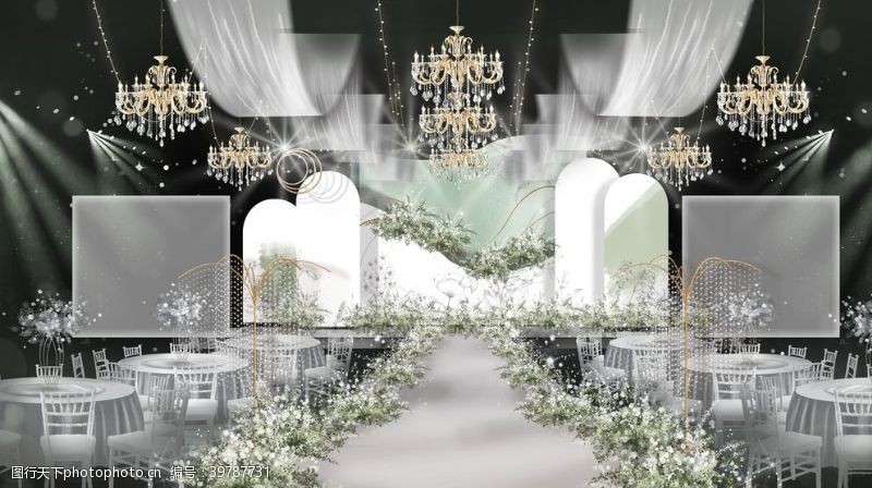 西式舞台韩式婚礼效果图图片