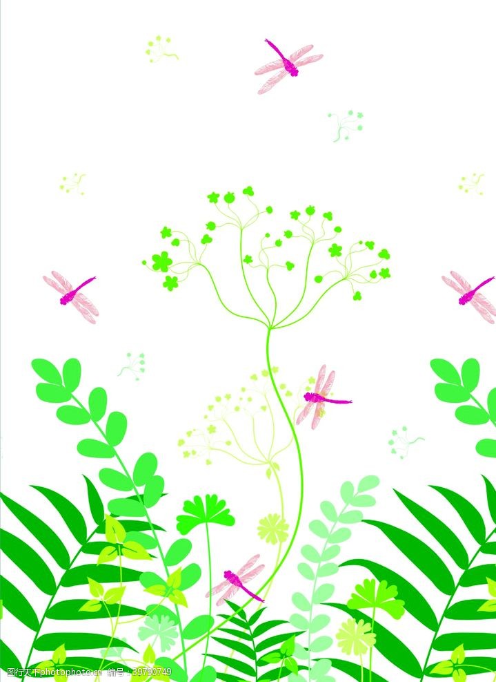 春天花朵素材卡通背景图片