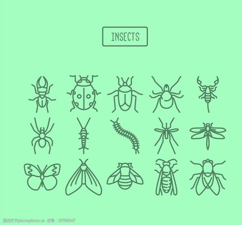 蚂蚁昆虫图标矢量图片