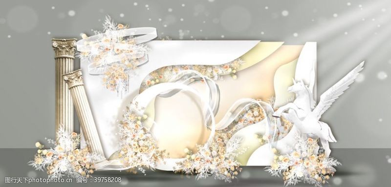 香槟色婚庆米色婚礼背景图片