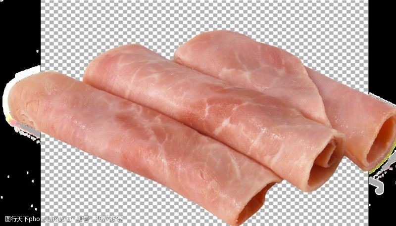 生猪肉透明底火腿图片
