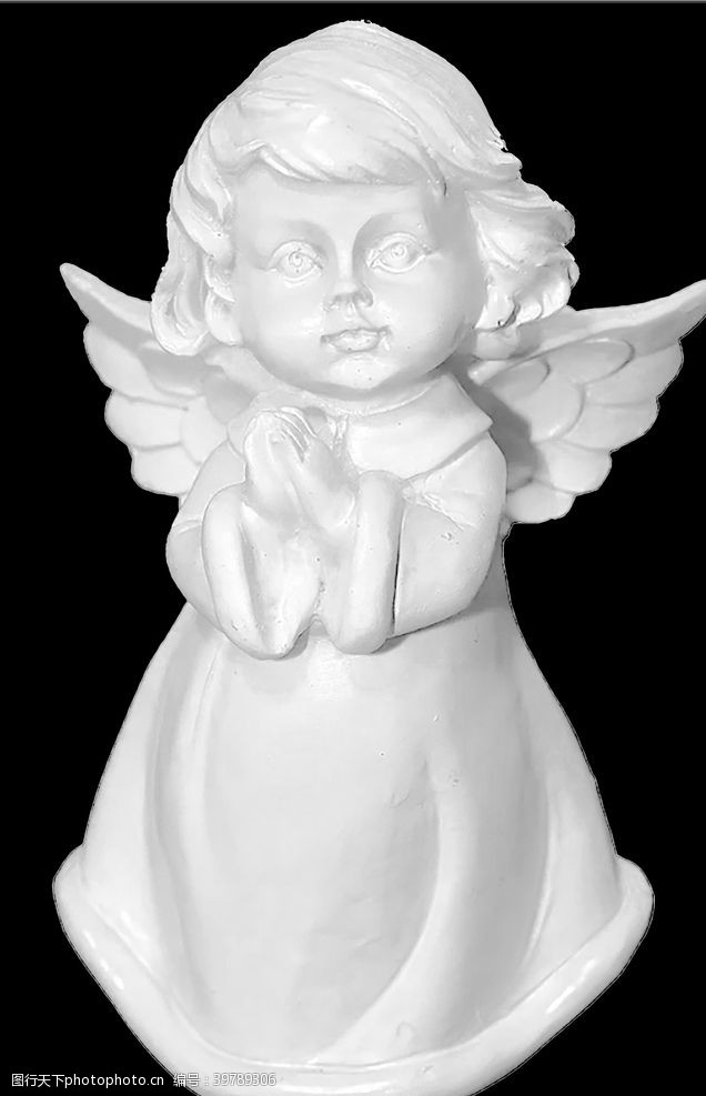 石膏装饰素材小天使祈祷石膏装饰品图片