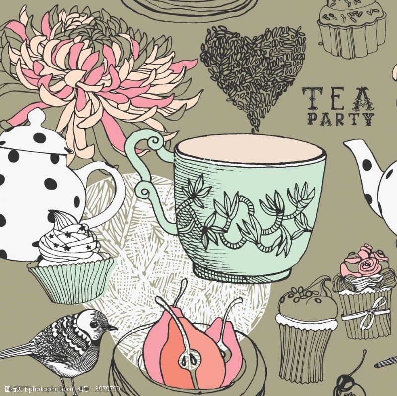 茶壶印花图片