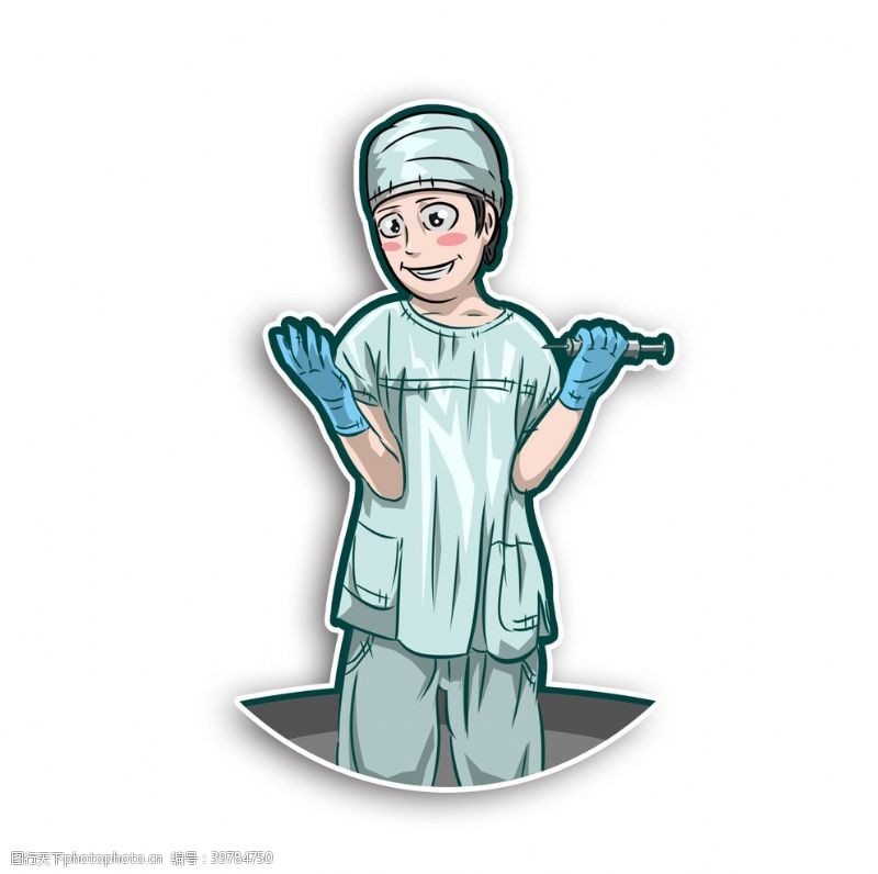 医院卡通人物医生大夫医护工作者打针做手术麻图片