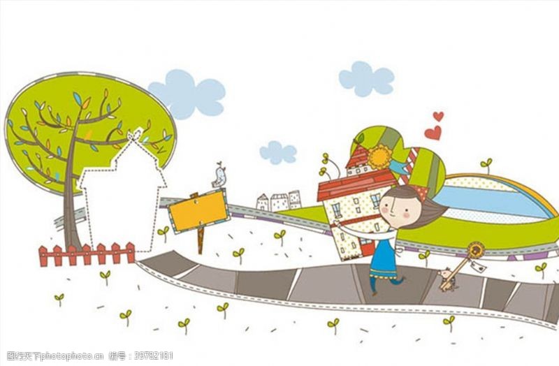 旅行矢量素材儿童旅行插画图片