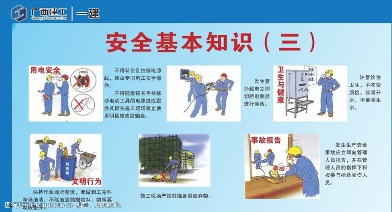 工地标识工地安全基本知识海报展板图片