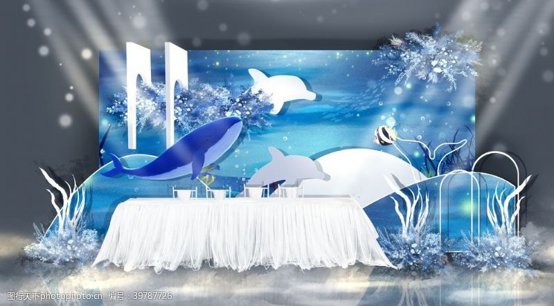 梦幻蓝色婚礼海洋婚礼效果图图片